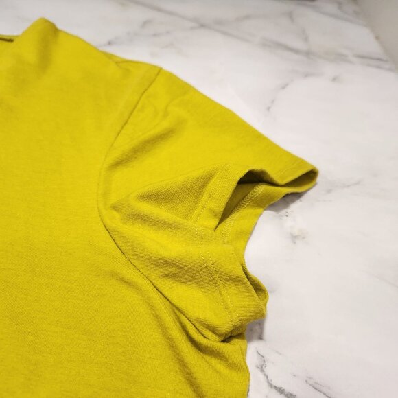 Eileen Fisher Yellow Short Sleeve Top Cotton Blend Womens Size XL - Picture 6 of 10